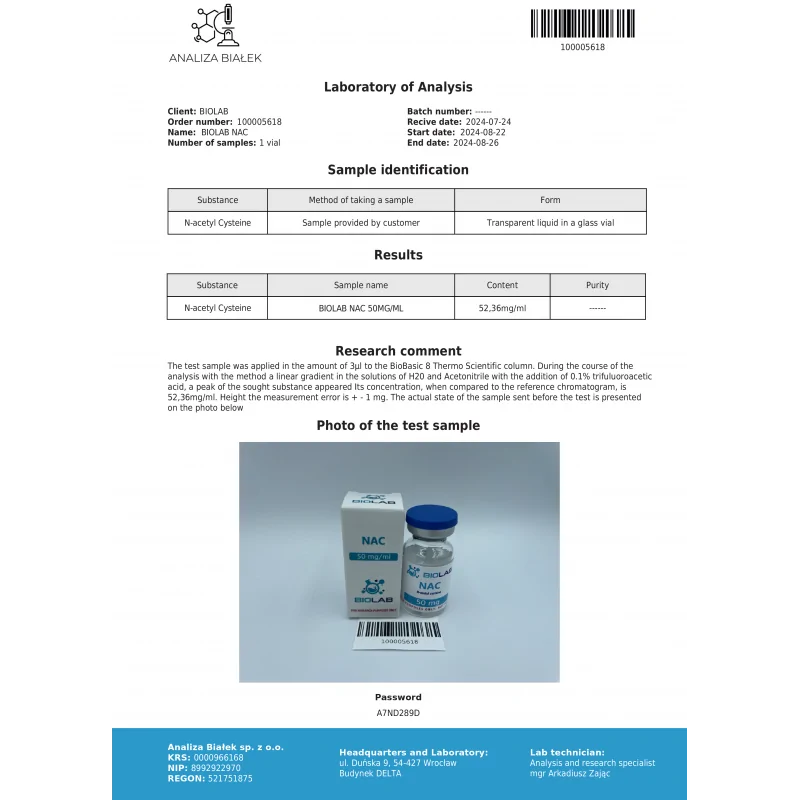 NAC n-acetyl cysteine 50mg NAC n-acetyl cysteine 50mg