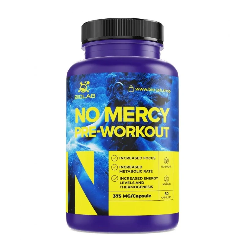 No Mercy Pre-Workout mix 375mg 60 caps No Mercy Pre-Workout mix 375mg 60 caps